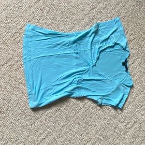 Boden US size 10 turquoise v-neck wrap shirt. Tissue material but not see thru